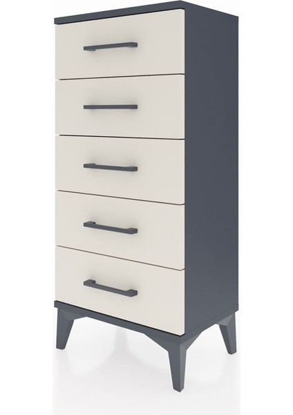 Arges Komodin 5 Çekmeceli 44X30X96 Antrasit-Aytaşı modelleri