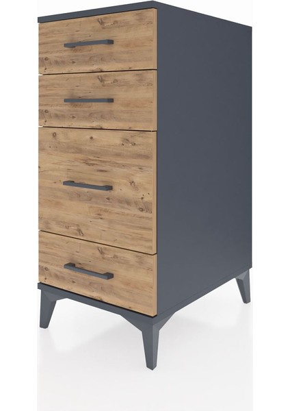 Kronos Komodin 4 Çekmeceli 44X59X96 Antrasit-Çam modelleri