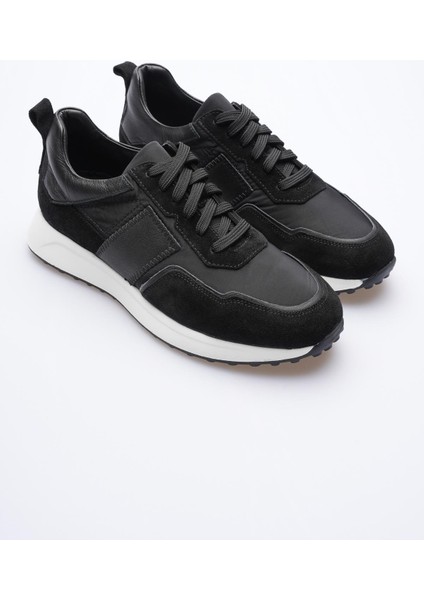 Erkek Hakiki Deri Süet Sneaker Paraşüt Detaylı Siyah Zerox fiyatları