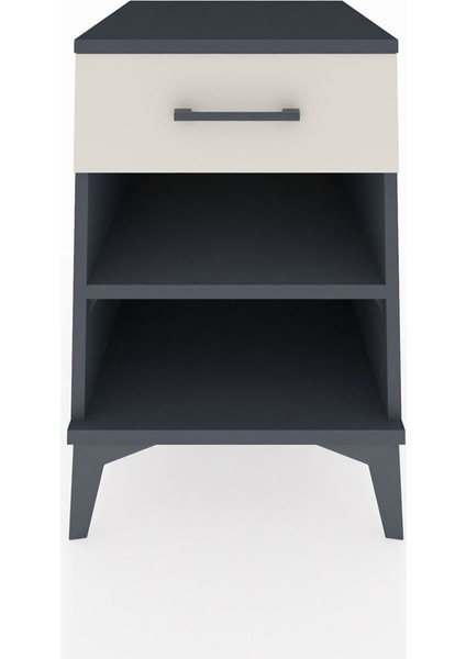 Kronos Komodin Tek Raflı Tek Çekmeceli 44X59X64 Antrasit-Aytaşı