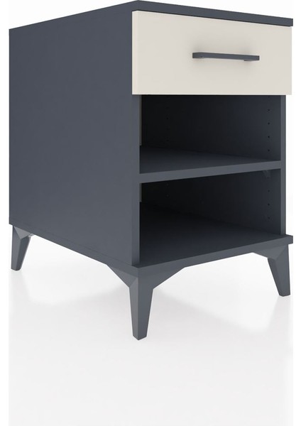 Kronos Komodin Tek Raflı Tek Çekmeceli 44X59X64 Antrasit-Aytaşı fiyatları