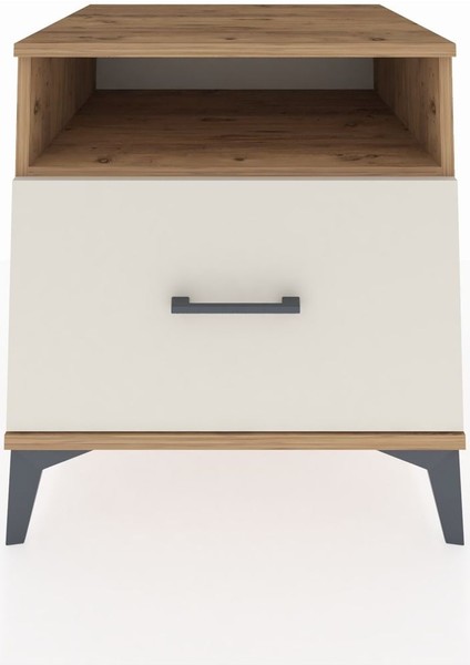 Kronos Komodin Tek Raflı Tek Çekmeceli 60X59X64 Çam-Aytaşı