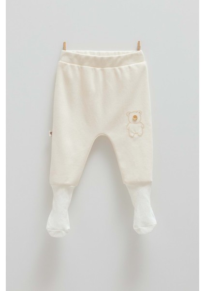 Cute Bear Çoraplı Bebek Pantolon - Caramell - APE1464 - Bej - 3 - 6 Ay - APE1464-BEJ-3 - 6 Ay Bej