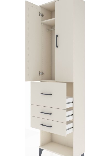 Arges Dolap 2 Raflı 3 Çekmeceli 2 Kapaklı 60X30X221 Aytaşı-Aytaşı indirimleri