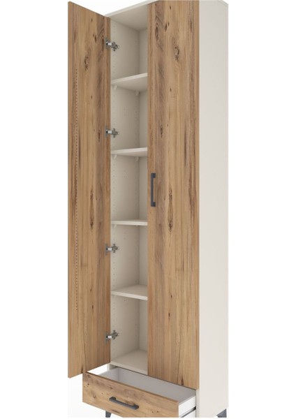 Arges Dolap 5 Raflı Tek Çekmeceli 2 Kapaklı 60X30X221 Aytaşı-Çam indirimleri