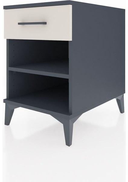 Kronos Komodin Tek Raflı Tek Çekmeceli 44X59X64 Antrasit-Aytaşı modelleri