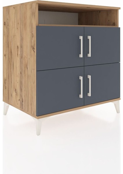 Kronos Şifonyer 4 Raflı 4 Kapaklı 88X59X96 Çam-Antrasit fiyatları