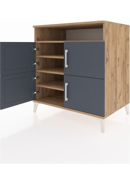 Kronos Şifonyer 4 Raflı 4 Kapaklı 88X59X96 Çam-Antrasit fırsatları