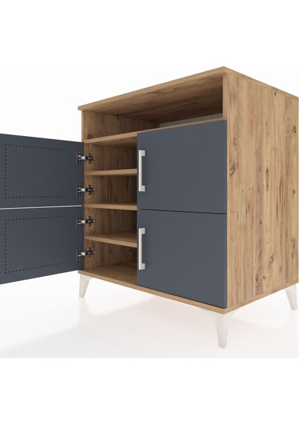 Kronos Şifonyer 4 Raflı 4 Kapaklı 88X59X96 Çam-Antrasit indirimleri