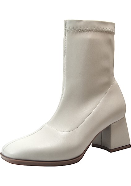 Streç Kalın Topuklu Kadın Bot