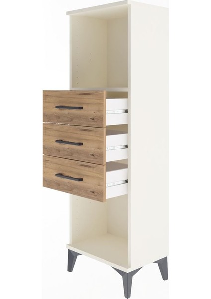 Arges Dolap Tek Raflı 3 Çekmeceli 44X30X134 Aytaşı-Çam fırsatları