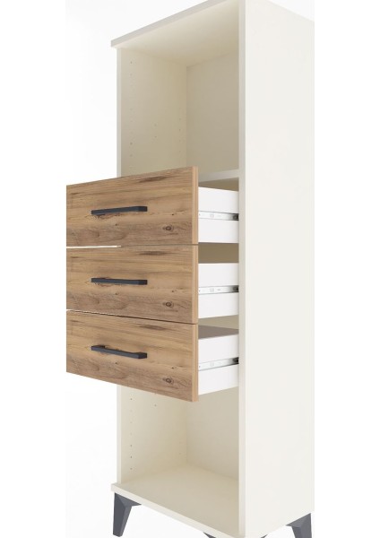 Arges Dolap Tek Raflı 3 Çekmeceli 44X30X134 Aytaşı-Çam indirimleri