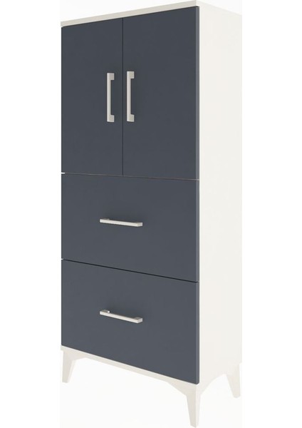 Arges Dolap Tek Raflı 2 Çekmeceli 2 Kapaklı 60X30X134 Aytaşı-Antrasit modelleri