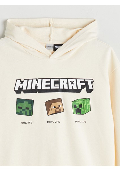 Yeni Sezon Kapüşonlu Minecraft Baskılı Erkek Çocuk Sweatshirt modelleri