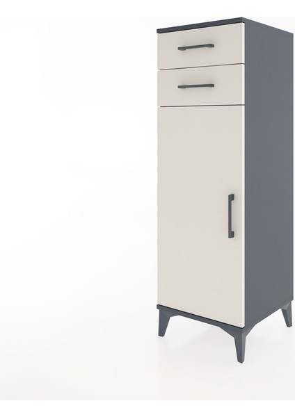 Hyperion Dolap 2 Raflı 2 Çekmeceli Tek Kapaklı 44X44X134 Antrasit-Aytaşı modelleri
