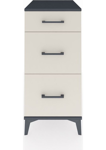 Kronos Komodin 3 Çekmeceli 44X59X96 Antrasit-Aytaşı