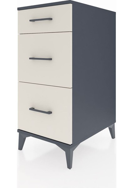 Kronos Komodin 3 Çekmeceli 44X59X96 Antrasit-Aytaşı modelleri