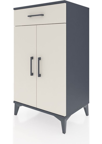 Hyperion Komodin 2 Raflı Tek Çekmeceli 2 Kapaklı 60X44X106 Antrasit-Aytaşı modelleri