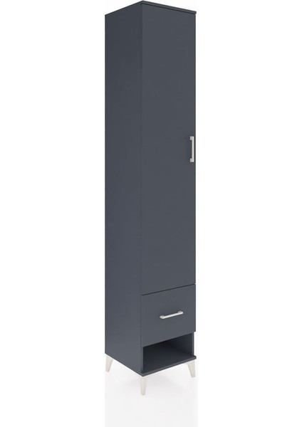 Hyperion Dolap 5 Raflı Tek Çekmeceli Tek Kapaklı 44X44X243 Antrasit-Antrasit fiyatları