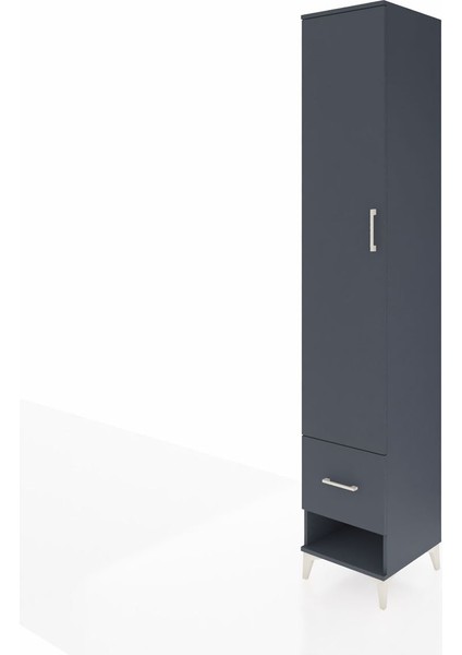 Hyperion Dolap 5 Raflı Tek Çekmeceli Tek Kapaklı 44X44X243 Antrasit-Antrasit modelleri