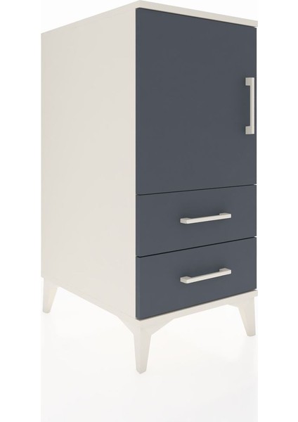 Kronos Komodin 2 Raflı 2 Çekmeceli Tek Kapaklı 44X59X96 Aytaşı-Antrasit fiyatları