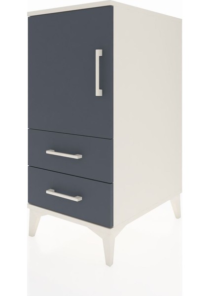 Kronos Komodin 2 Raflı 2 Çekmeceli Tek Kapaklı 44X59X96 Aytaşı-Antrasit modelleri