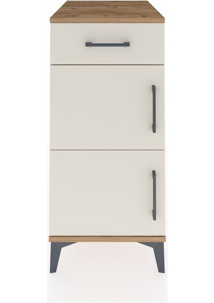 Kronos Komodin Tek Raflı Tek Çekmeceli 2 Kapaklı 44X59X96 Çam-Aytaşı