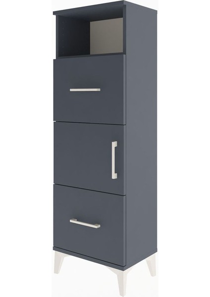 Arges Dolap 2 Raflı 2 Çekmeceli Tek Kapaklı 44X30X134 Antrasit-Antrasit modelleri