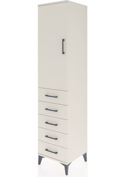 Hyperion Dolap Tek Raflı 5 Çekmeceli Tek Askılı 44X44X195 Aytaşı-Aytaşı modelleri