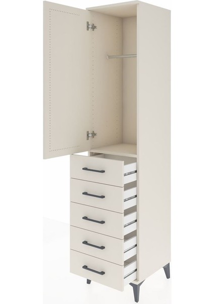 Hyperion Dolap Tek Raflı 5 Çekmeceli Tek Askılı 44X44X195 Aytaşı-Aytaşı fırsatları