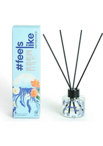 #feelslike Refreshed | Bergamot, Lavanta ve Limon Aromalı - Ferahlatıcı ve Doğal Oda Kokusu - 50ML