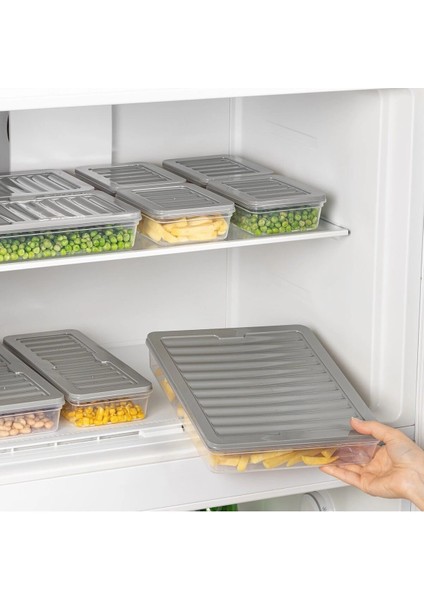 4'lü Set 2400 ml Buzdolabı Düzenleyici Buzluk ve Mikrodalga Saklama Kabı fırsatları