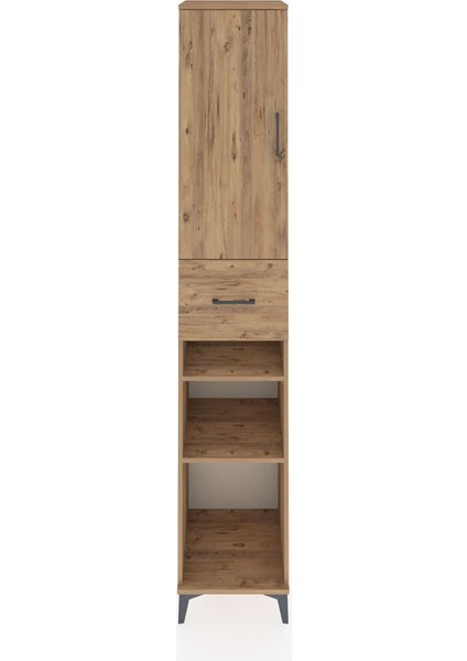 Hyperion Dolap 5 Raflı Tek Çekmeceli Tek Kapaklı 44X44X243 Çam-Çam