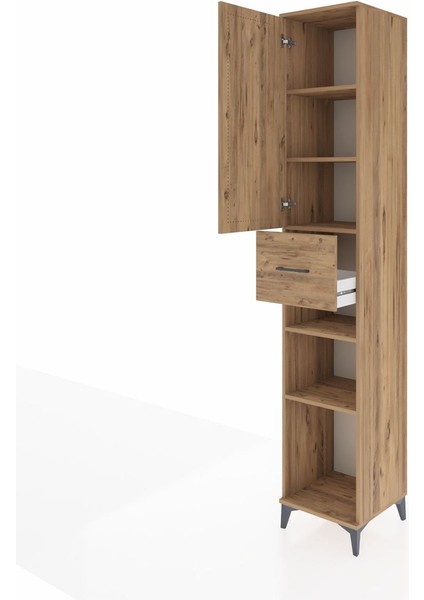 Hyperion Dolap 5 Raflı Tek Çekmeceli Tek Kapaklı 44X44X243 Çam-Çam fırsatları