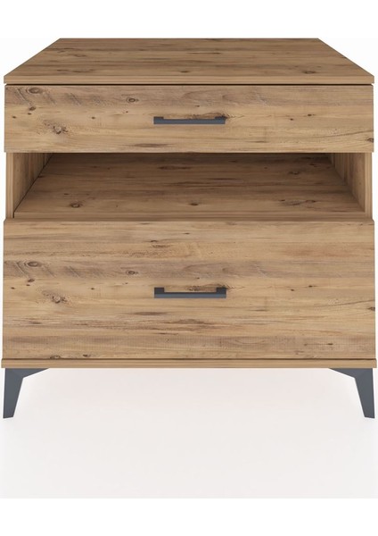Kronos Şifonyer Tek Raflı 2 Çekmeceli 88X59X80 Çam-Çam