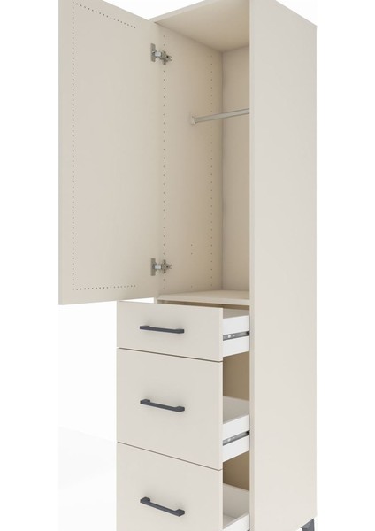 Hyperion Dolap Tek Raflı 3 Çekmeceli Tek Askılı 44X44X195 Aytaşı-Aytaşı indirimleri