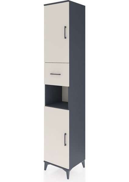 Hyperion Dolap 5 Raflı Tek Çekmeceli 2 Kapaklı 44X44X243 Antrasit-Aytaşı modelleri