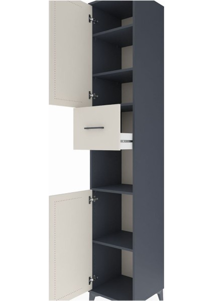Hyperion Dolap 5 Raflı Tek Çekmeceli 2 Kapaklı 44X44X243 Antrasit-Aytaşı indirimleri