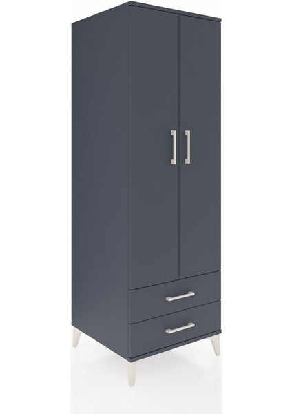 Kronos Dolap 4 Raflı 2 Çekmeceli 2 Kapaklı 60X59X182 Antrasit-Antrasit fiyatları