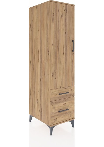 Kronos Dolap 4 Raflı 2 Çekmeceli Tek Kapaklı 44X59X182 Çam-Çam fiyatları