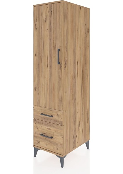 Kronos Dolap 4 Raflı 2 Çekmeceli Tek Kapaklı 44X59X182 Çam-Çam modelleri