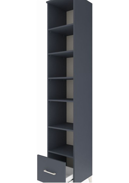 Hyperion Dolap 6 Raflı Tek Çekmeceli 44X44X243 Antrasit-Antrasit indirimleri