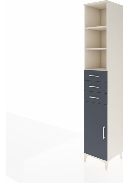 Hyperion Dolap 4 Raflı 3 Çekmeceli Tek Kapaklı 44X44X243 Aytaşı-Antrasit modelleri