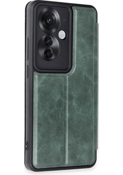 CPT16 Oppo Reno 11F Kılıf Flip Cover - Koyu Yeşil fiyatları