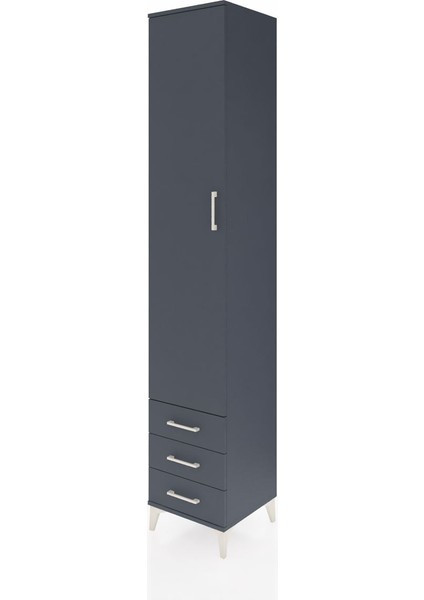 Hyperion Dolap 5 Raflı 3 Çekmeceli Tek Kapaklı 44X44X243 Antrasit-Antrasit modelleri