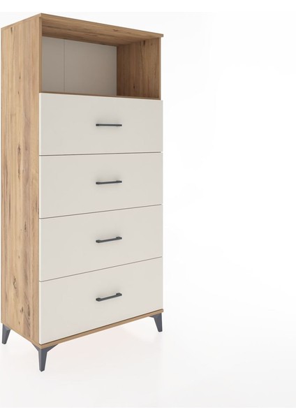 Hyperion Dolap Tek Raflı 4 Çekmeceli 88X44X182 Çam-Aytaşı fiyatları