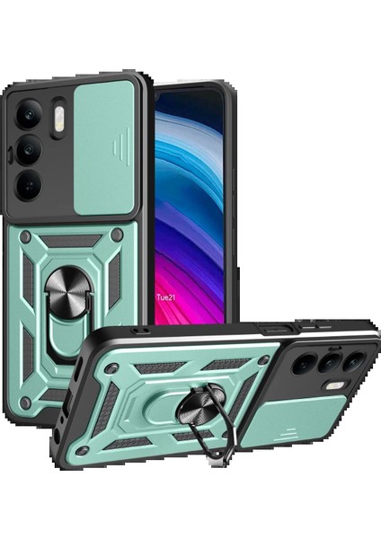 CPT16 Realme C75 4g Kılıf Pars Lens Yüzüklü Silikon - Yeşil