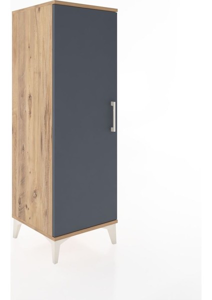 Hyperion Dolap Tek Kapaklı Tek Askılı 44X44X134 Çam-Antrasit fiyatları