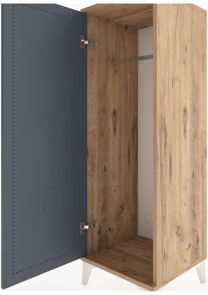 Hyperion Dolap Tek Kapaklı Tek Askılı 44X44X134 Çam-Antrasit indirimleri