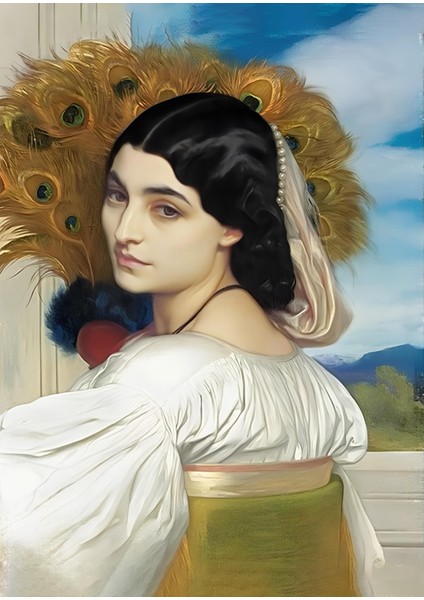 Ahşap Puzzle 120 , 255 , 500 , 1000 Parça Frederic Leighton Pavonia Tavus Kuşu Beyazlı Kadın